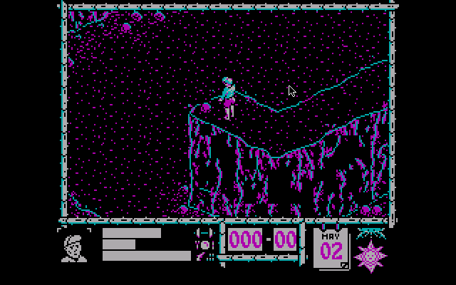 Where Time Stood Still (DOS) screenshot: At the top of the mountain.