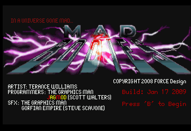 Mad Bodies (Jaguar) screenshot: Title screen.