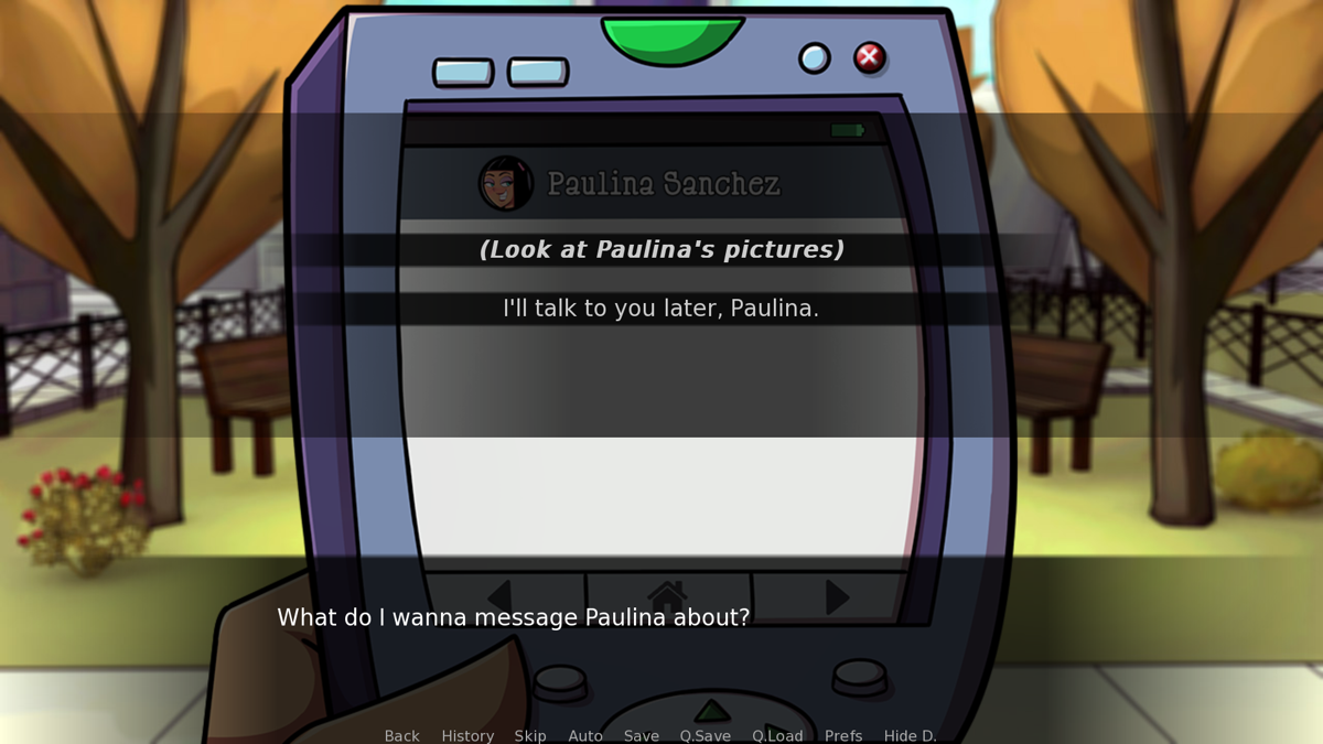 Amity Park (Windows) screenshot: Text messaging with Paulina