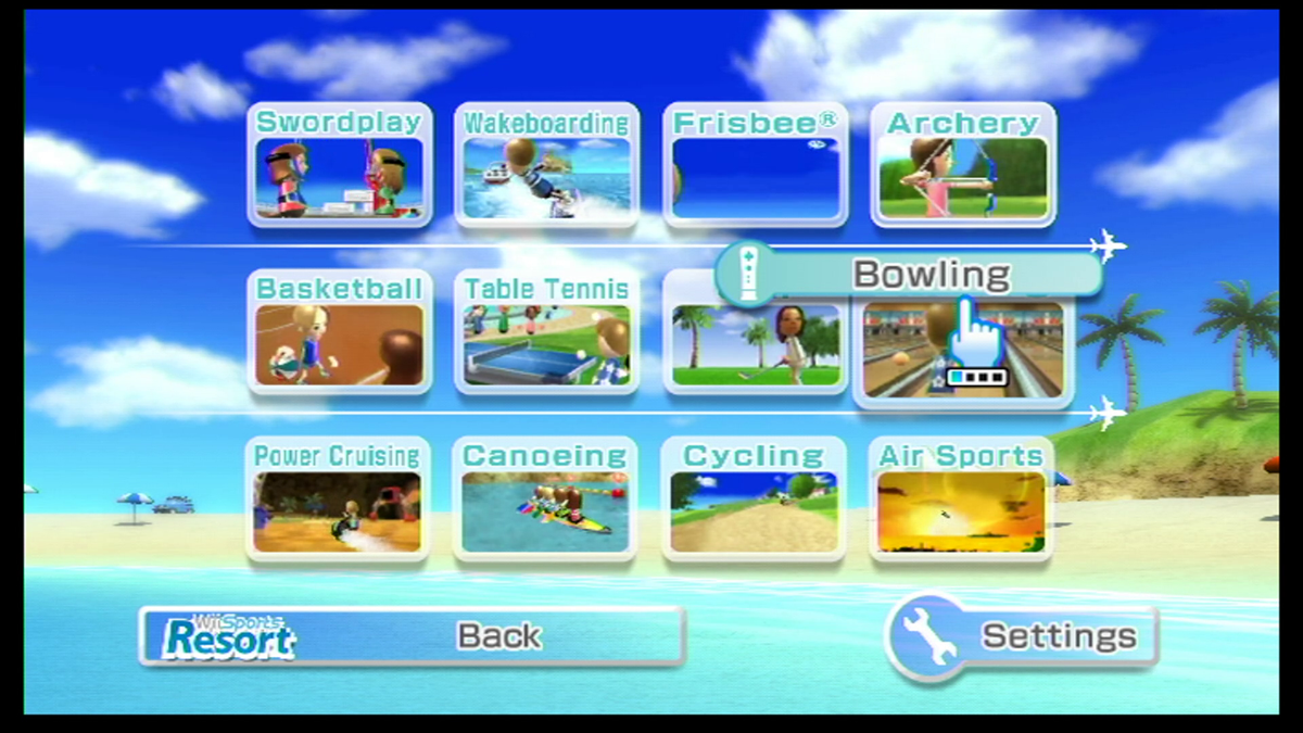 Wii Sports Resort (Wii) screenshot: Select Screen (Wii U version)