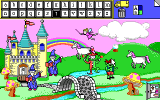 The Playroom (Amiga) screenshot: Letter creativity