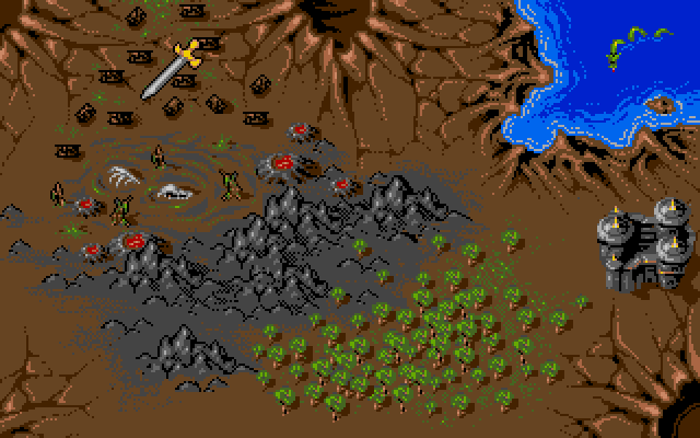 Torvak the Warrior (Amiga) screenshot: Map