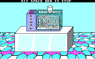 MB Bingo (DOS) screenshot: Mixing the balls in the Graphics mode