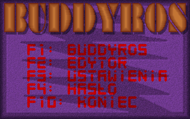 Buddyros (DOS) screenshot: Main menu