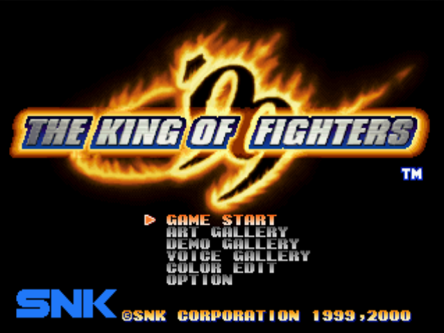 The King of Fighters '99: Millennium Battle (PlayStation) screenshot: Title screen / Main menu