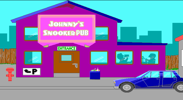 Crime Fighter (DOS) screenshot: Sometimes after a hard day of stealing, it's nice to sit back and have a nice drink...