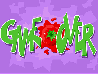 Mr. Tomato (DOS) screenshot: Game over