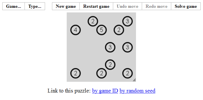 Bridges (Browser) screenshot: Beginning of a puzzle