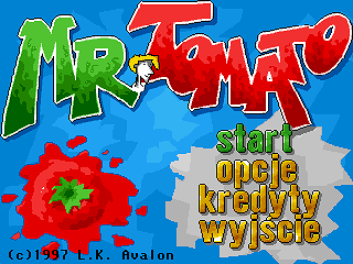 Mr. Tomato (DOS) screenshot: Main menu