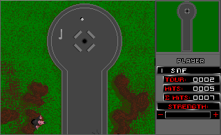 Mini Golf Plus (Amiga) screenshot: Almost got the ball in.