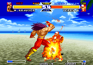 Real Bout Fatal Fury Special (Arcade) screenshot: Krauser's fireball