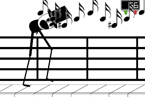 Mr. Legs (Android) screenshot: What a respectable pianist!