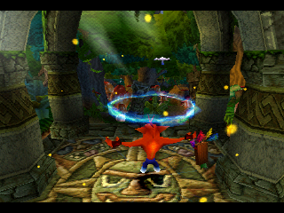 Crash Bandicoot 2: Cortex Strikes Back (PlayStation) screenshot: Intro scene: Crash is being teleported