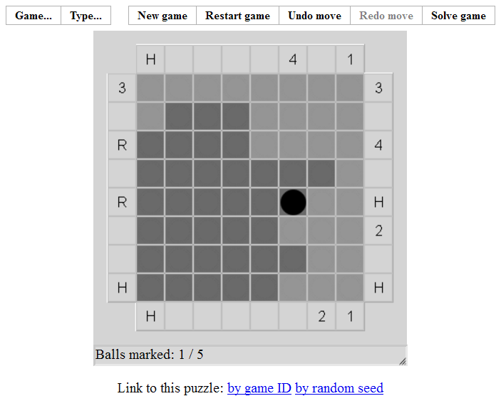 Black Box (Browser) screenshot: The puzzle in progress