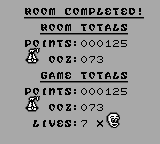 Casper (Game Boy) screenshot: Mini game result