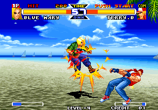 Real Bout Fatal Fury Special (Arcade) screenshot: Mary has little trouble