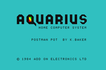 Postman Pot (Mattel Aquarius) screenshot: Title screen