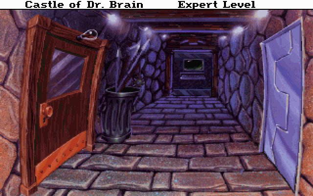 Castle of Dr. Brain (DOS) screenshot: The second floor hallway