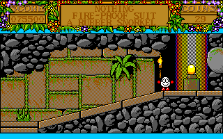 Treasure Island Dizzy (Amiga) screenshot: Now that is real treasure hunting!