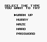 Blodia (Game Boy) screenshot: Select game type