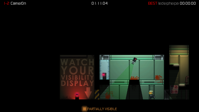 Stealth Bastard: Tactical Espionage Arsehole (Windows) screenshot: Trying to avoid the camera