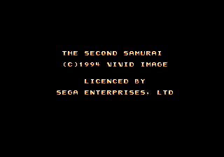 Second Samurai (Genesis) screenshot: Initial information