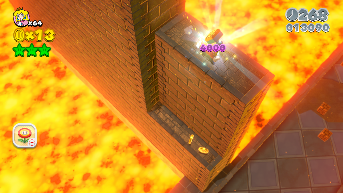 Super Mario 3D World (Wii U) screenshot: Cat costume is essential in many places, because with it you can climb walls