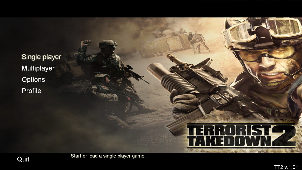 Terrorist Takedown 2: US Navy SEALs (Windows) screenshot: Main menu of the English version