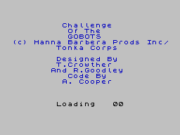 Challenge of the Gobots (ZX Spectrum) screenshot: Loading screen