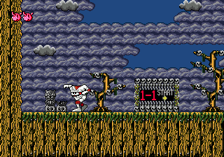 DEcapAttack (Genesis) screenshot: Bust up the statues for power-ups