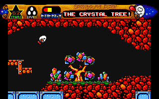 Spellbound Dizzy (Amiga) screenshot: A lovely crystal tree