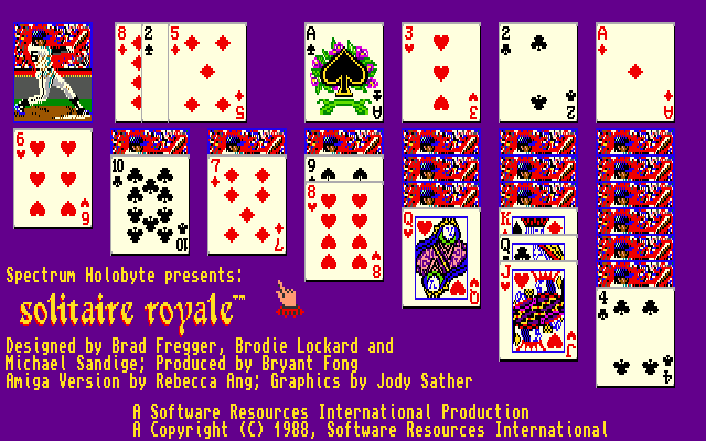 Solitaire Royale (Amiga) screenshot: Title screen