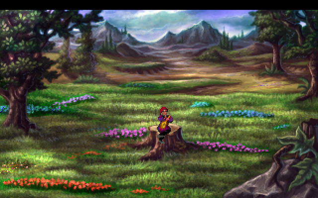 King's Quest III Redux: To Heir is Human (Windows) screenshot: Rosella will meet the bard again in "King's Quest 4"... or has she already met him 25 years ago?