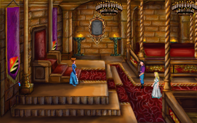 King's Quest III Redux: To Heir is Human (Windows) screenshot: Alexander and Rosella reunited with their mother
