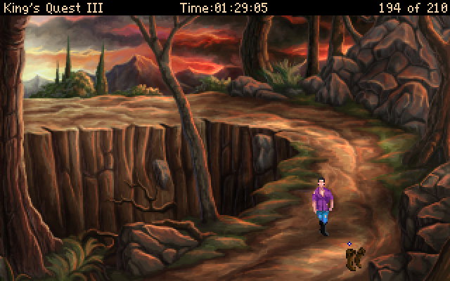 King's Quest III Redux: To Heir is Human (Windows) screenshot: The fire-scorched kingdom of Daventry