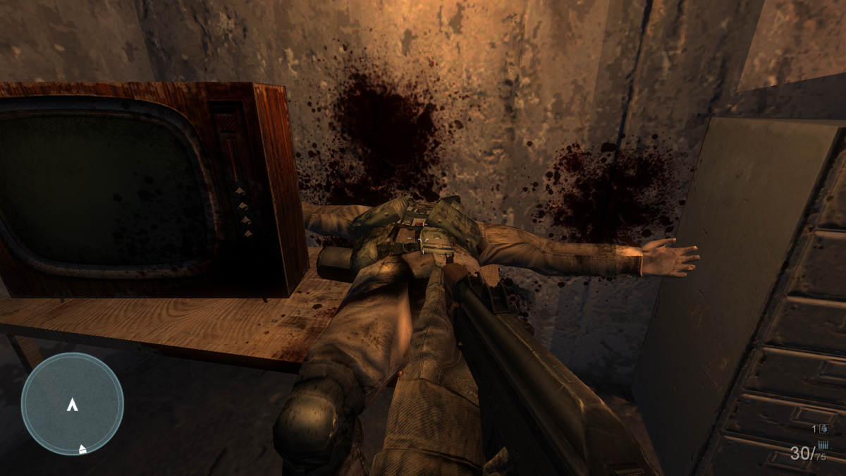 Terrorist Takedown 2: US Navy SEALs (Windows) screenshot: There is blood in the English version