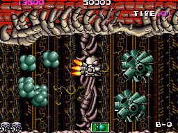 Atomic Robo-Kid (Arcade) screenshot: Blast the aliens.