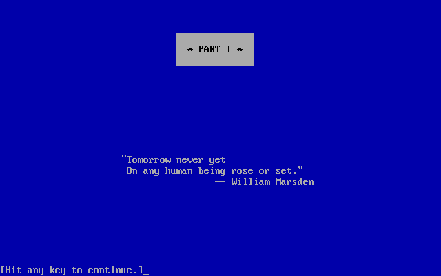 A Mind Forever Voyaging (DOS) screenshot: Intro