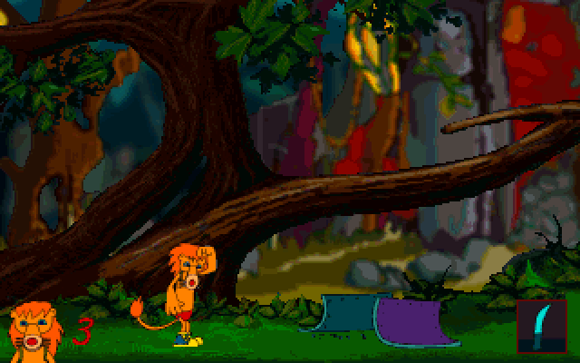 Leo the Lion (DOS) screenshot: There are still rhinos around here.