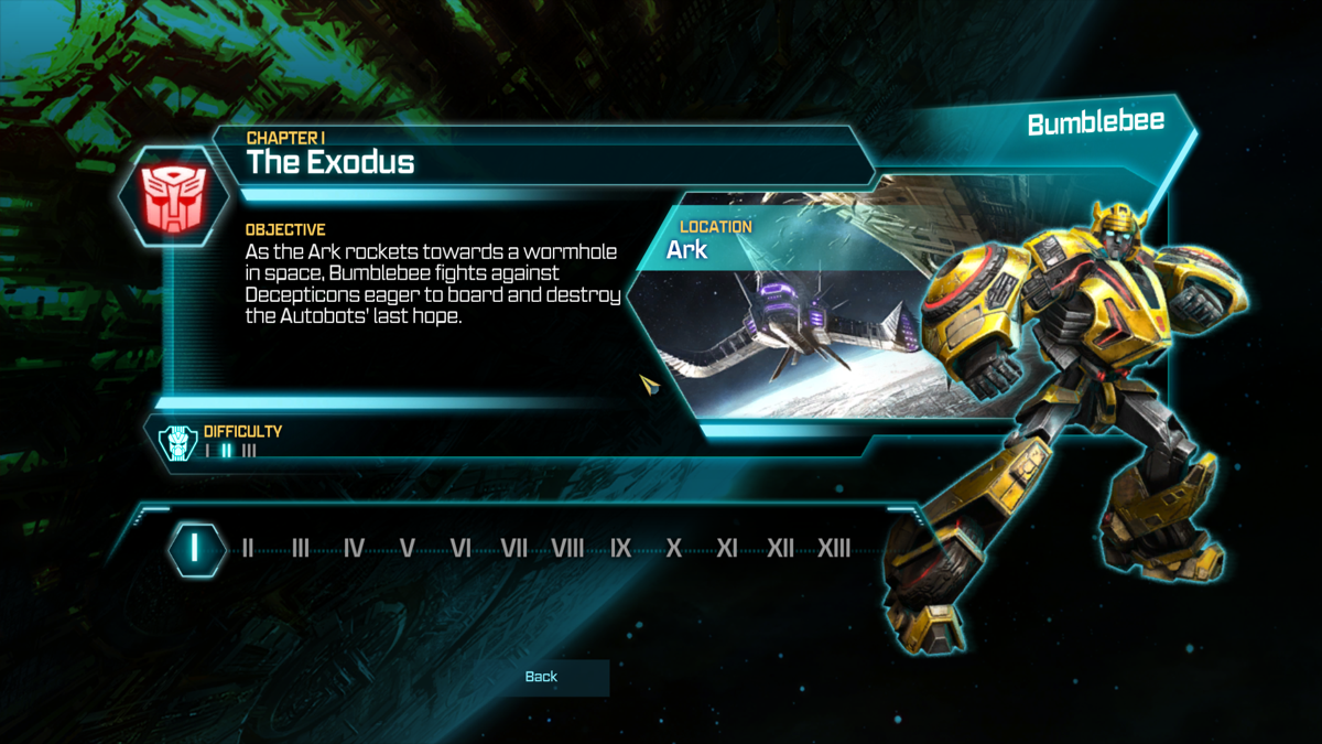 Transformers: Fall of Cybertron (Windows) screenshot: Players selection