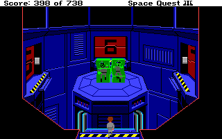 Space Quest III: The Pirates of Pestulon (Amiga) screenshot: It's the Two Guys from Andromeda! And they're stuck in Jello!