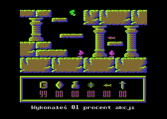 Neron (Atari 8-bit) screenshot: High jump
