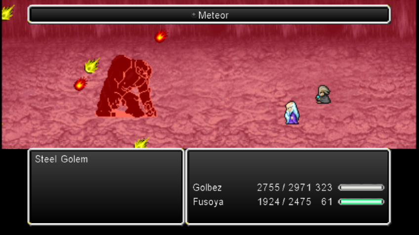 Final Fantasy IV: The After Years - The Lunarians' Tale (Wii) screenshot: Fusoya casting Meteor spell