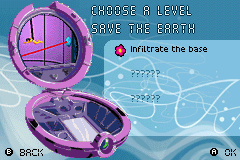 Totally Spies! (Game Boy Advance) screenshot: Choose a level - save the earth