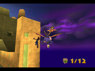 Spyro 2: Ripto's Rage! (PlayStation) screenshot: The speedways has also secret challenges, if you complete it, you'll receive a prize.