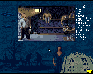 Plan 9 From Outer Space (Amiga) screenshot: Spending a night in prison.