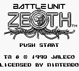 Battle Unit Zeoth (Game Boy) screenshot: Title screen