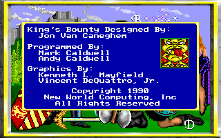 King's Bounty (DOS) screenshot: In-Game Credits