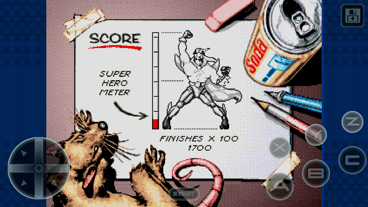 Comix Zone (Android) screenshot: The Super Hero Meter