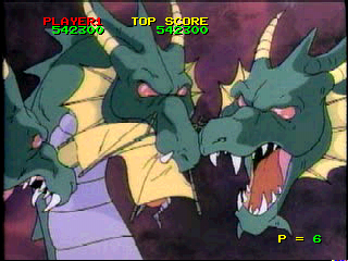 Time Gal & Ninja Hayate (PlayStation) screenshot: Ninja Hayate: Three-headed dragon!